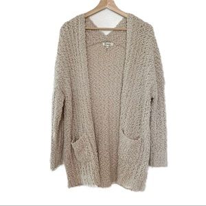 Cream Fuzzy Sherpa Cardigan